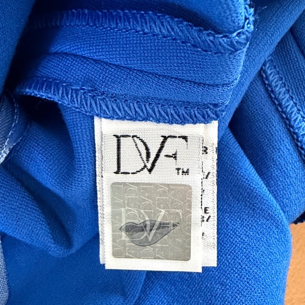 Diane Von Furstenberg Ivana Ponte Knit Stretch Fit & Flare Blue Dress - Picture 8 of 9